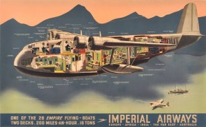 Original Vintage Travel Advertising Poster for Imperial Airways Empire